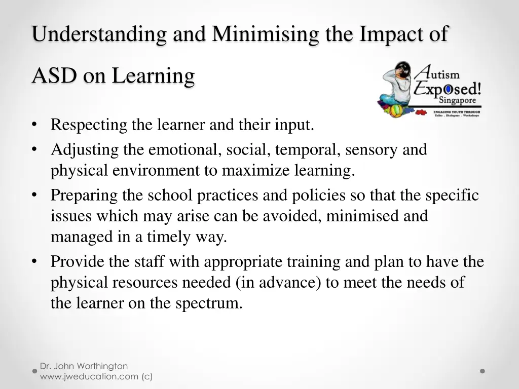 understanding and minimising the impact of