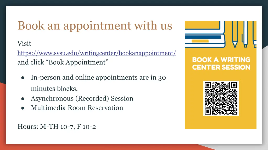 book an appointment with us