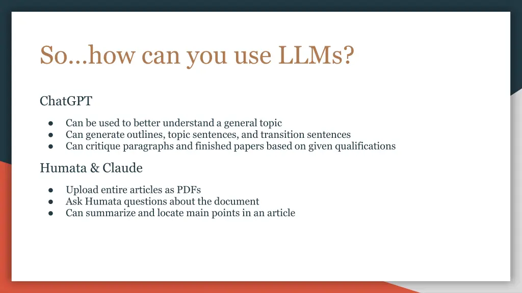 so how can you use llms