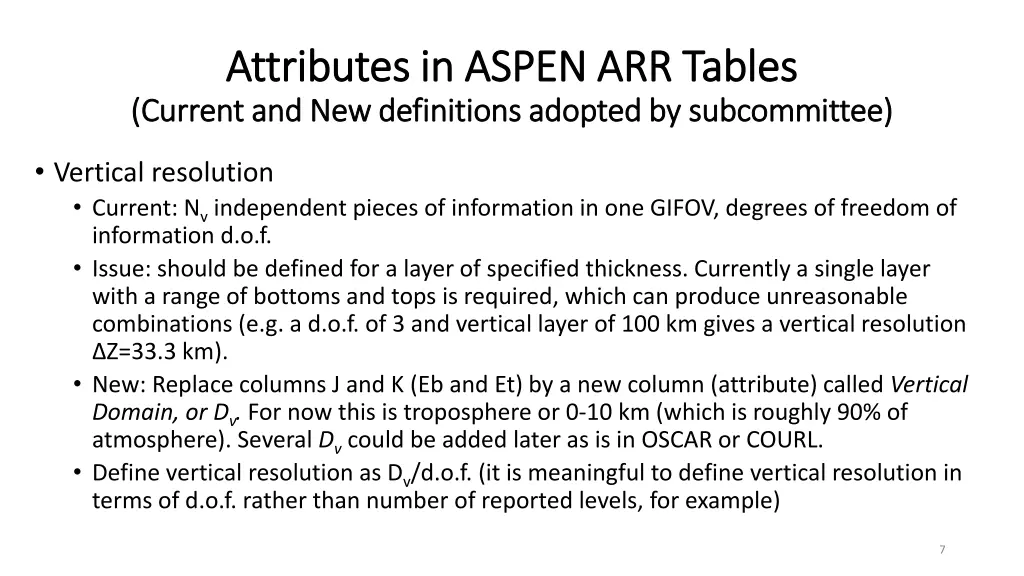 attributes in aspen arr tables attributes 1