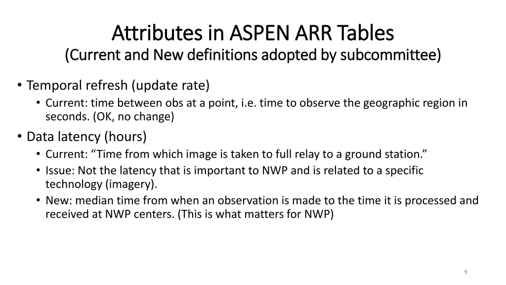 attributes in aspen arr tables attributes 3