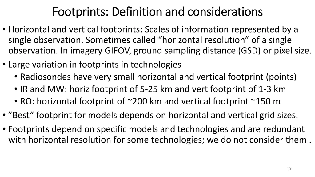 footprints definition and considerations