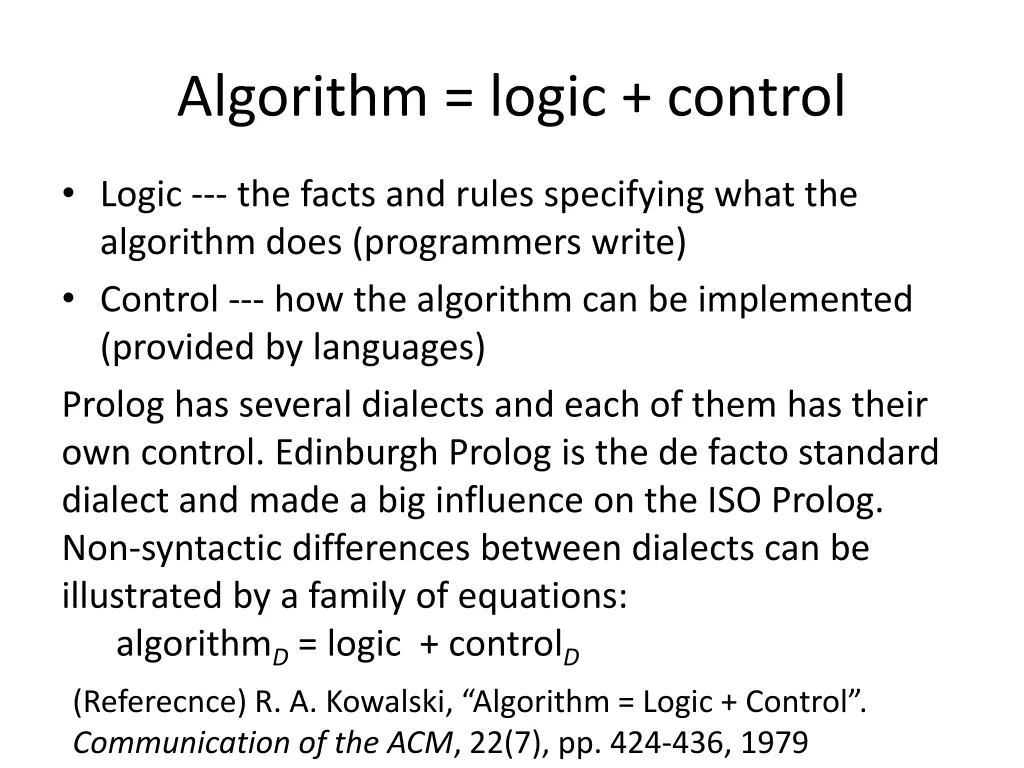 algorithm logic control