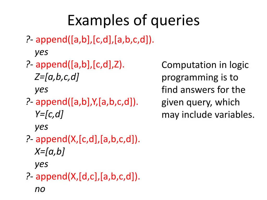 examples of queries