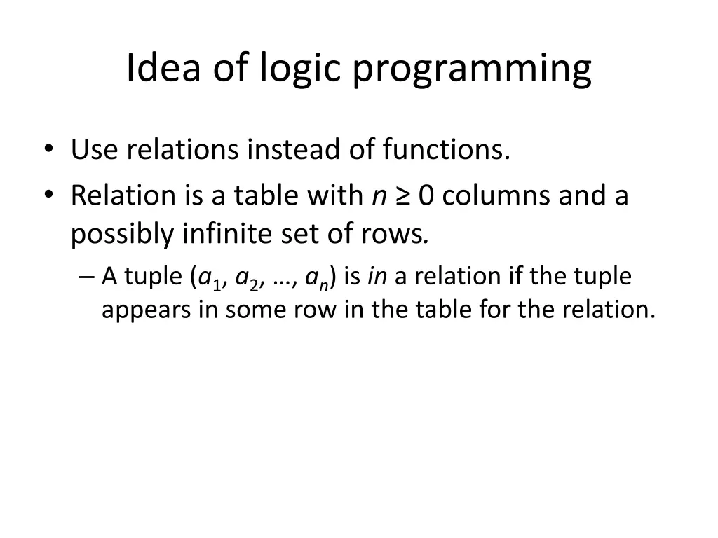 idea of logic programming