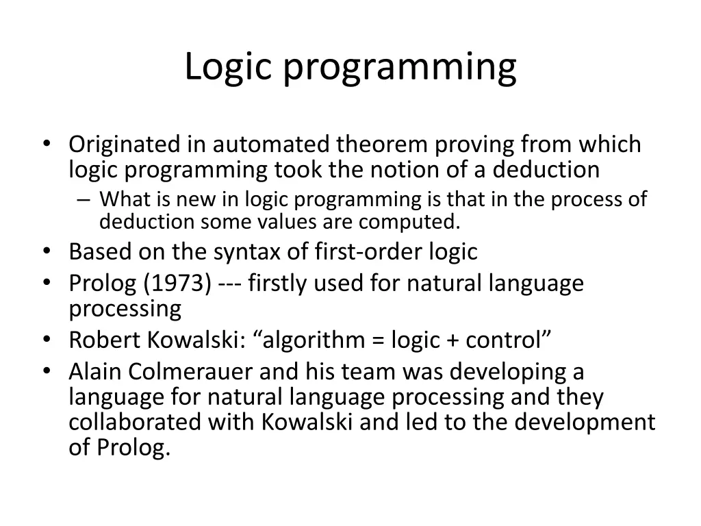 logic programming