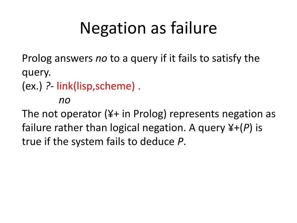 negation as failure