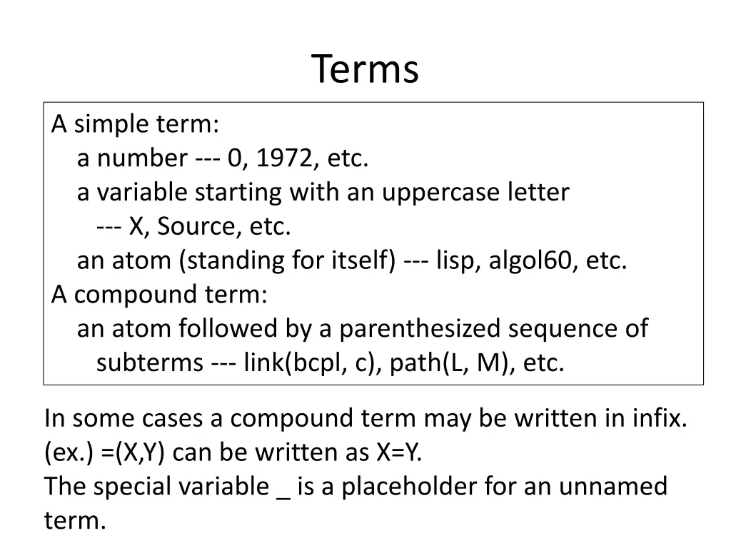 terms