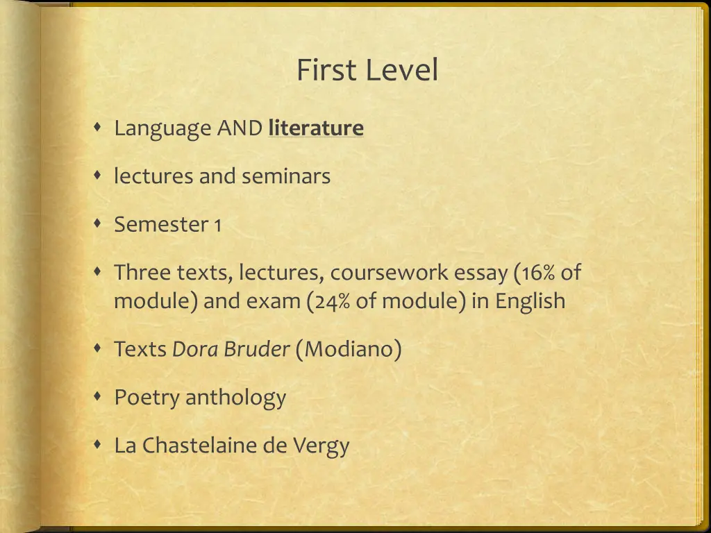 first level 1