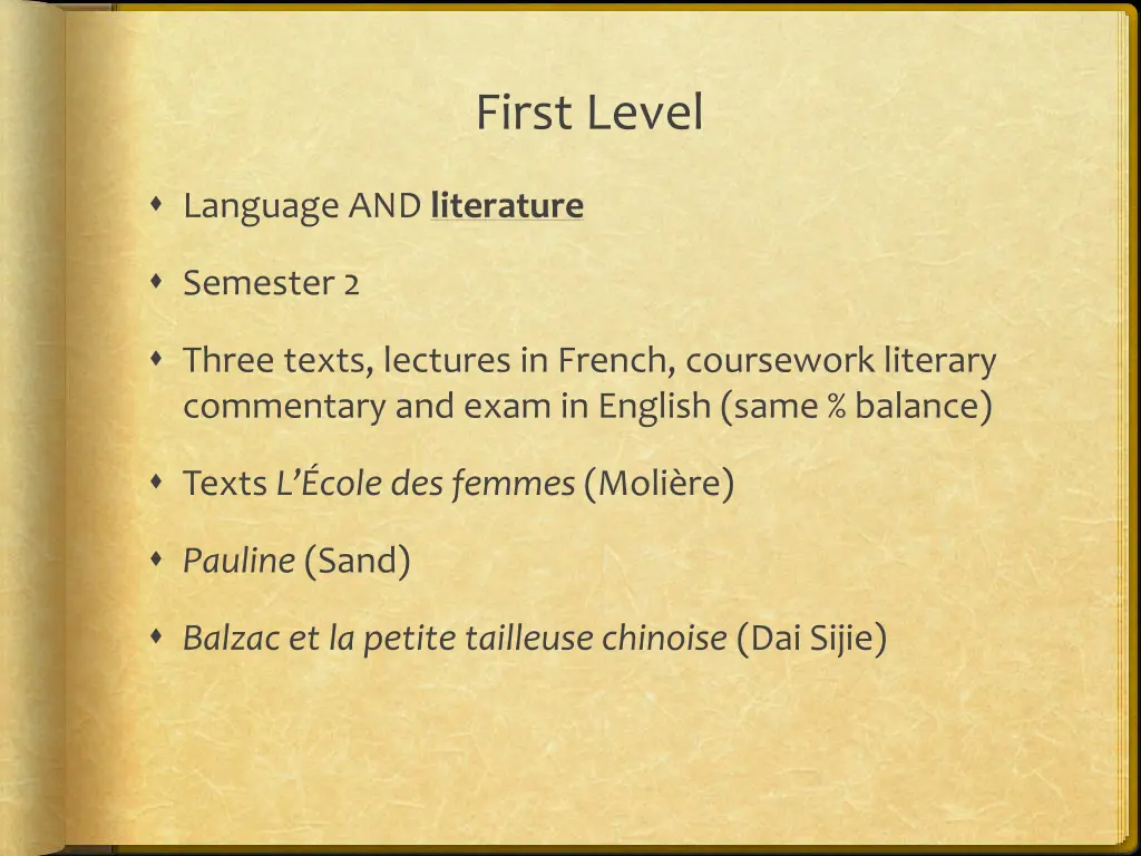 first level 2