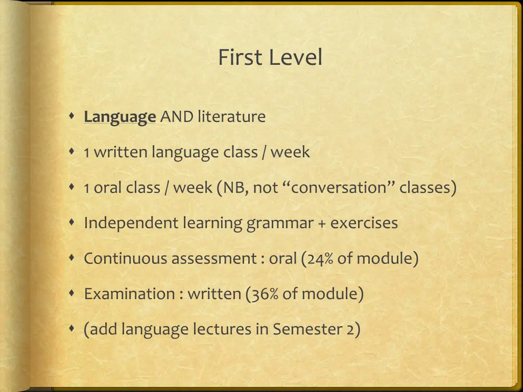first level
