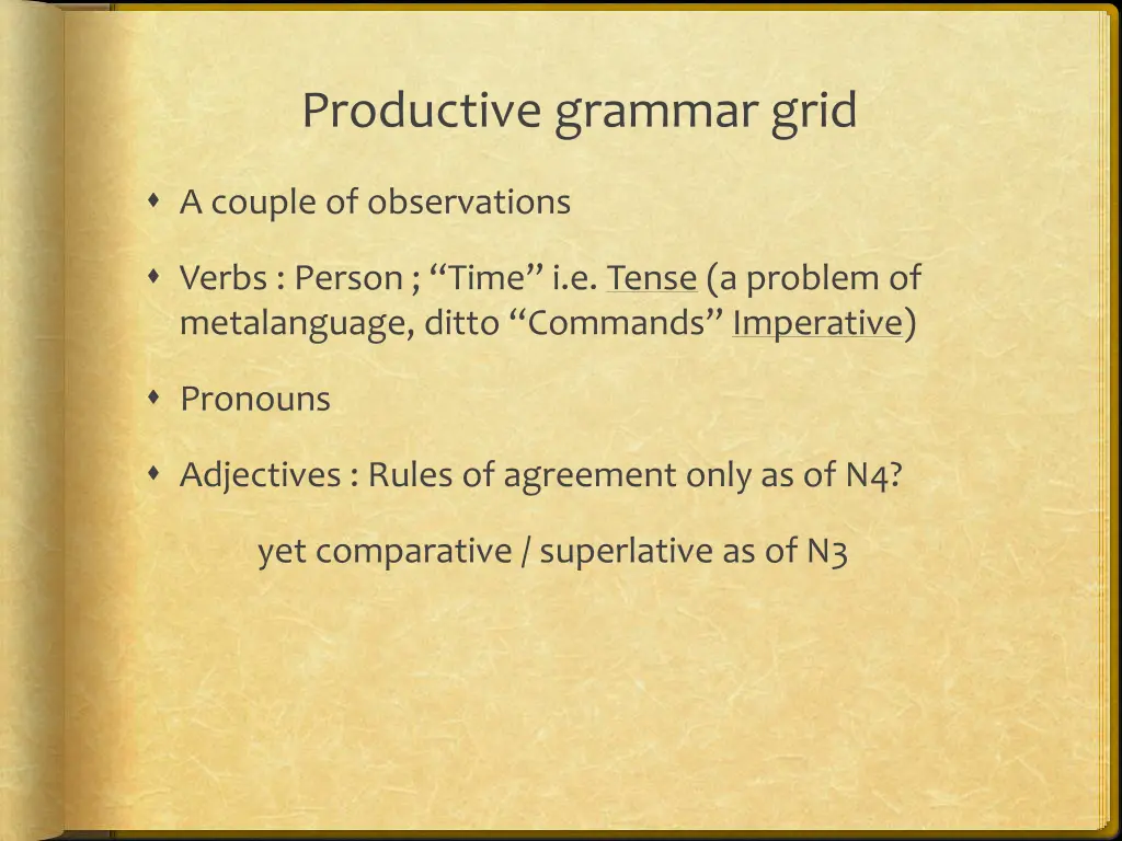 productive grammar grid