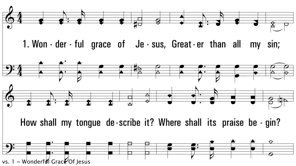 vs 1 wonderful grace of jesus