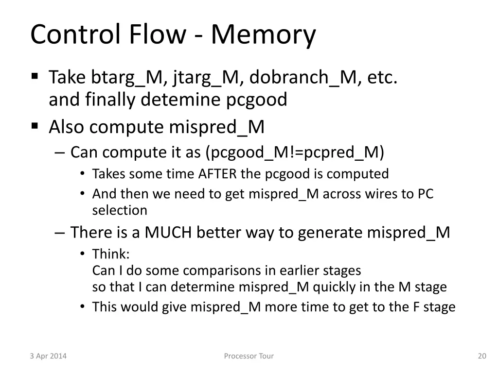 control flow memory