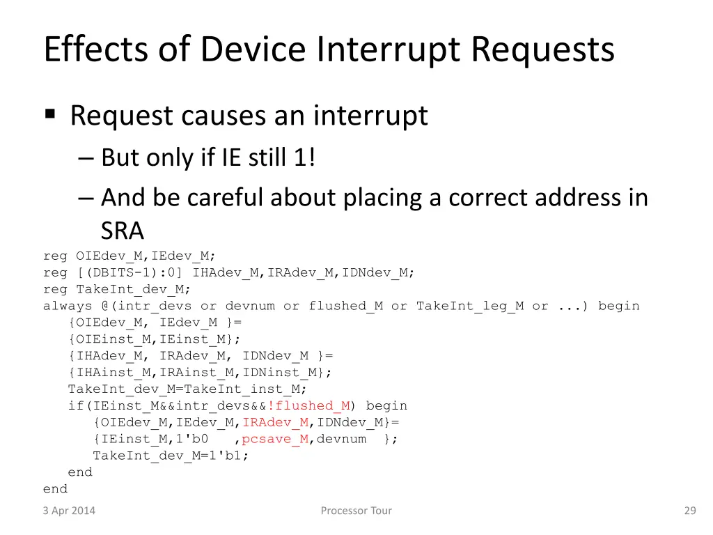 effects of device interrupt requests