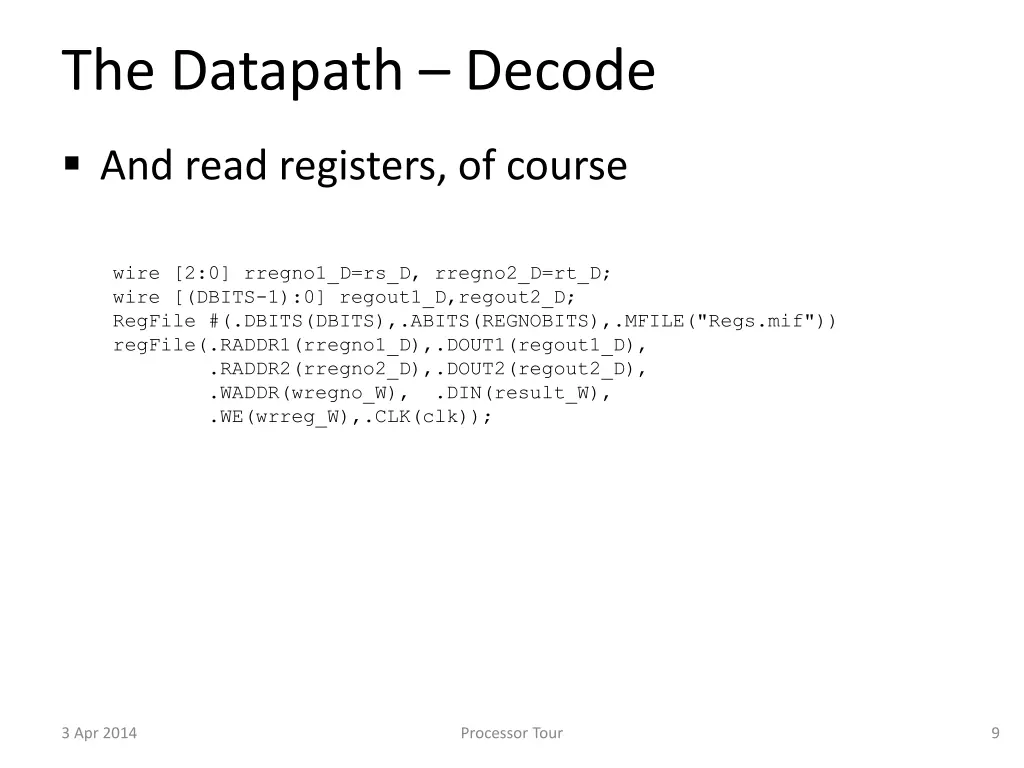 the datapath decode 2