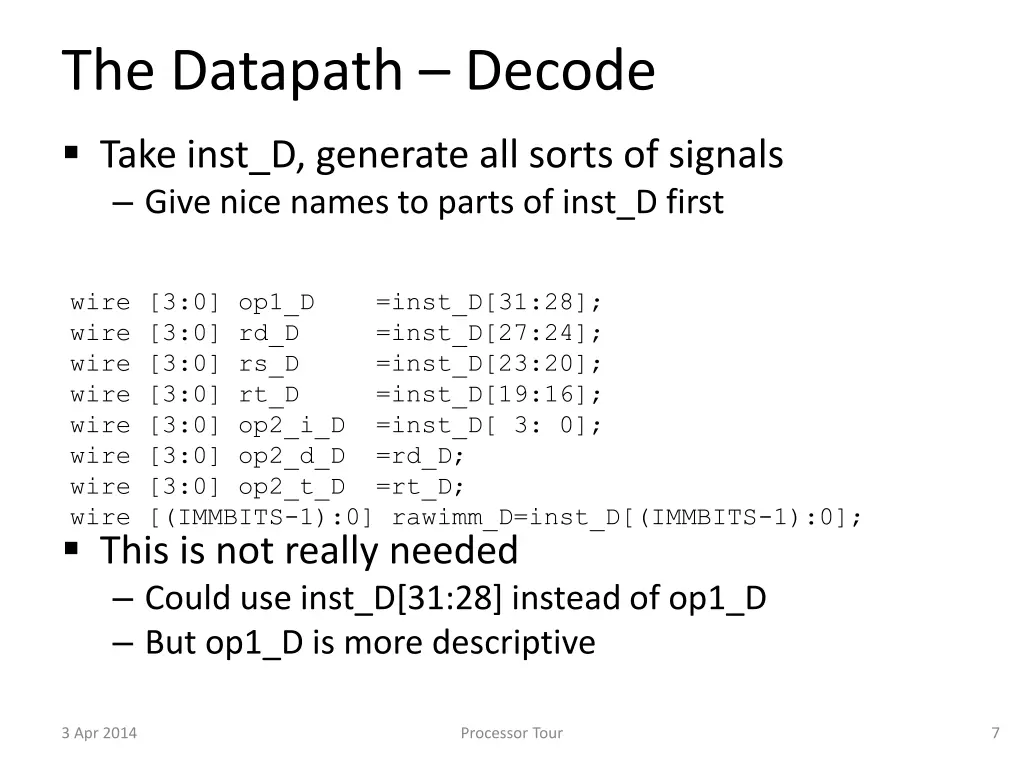 the datapath decode