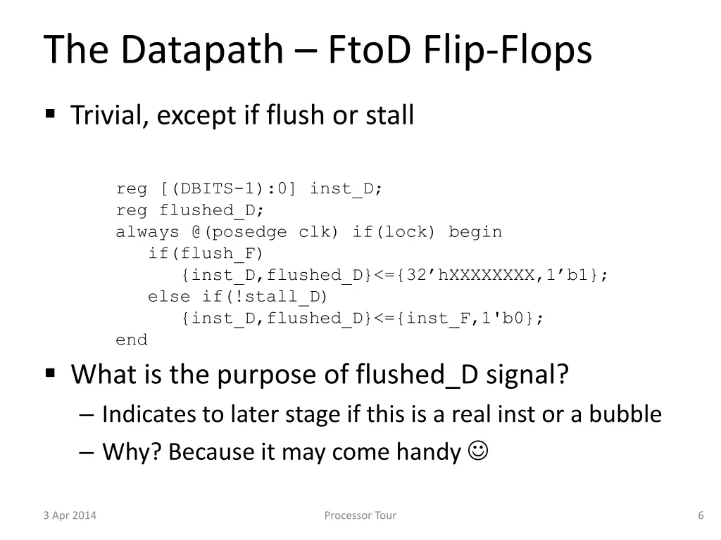 the datapath ftod flip flops