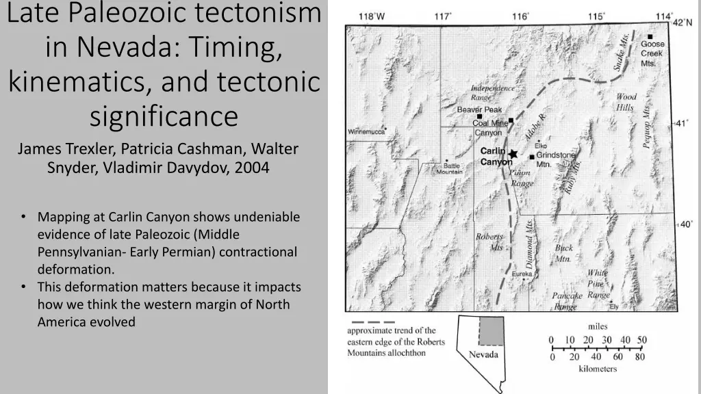 late paleozoic tectonism in nevada timing