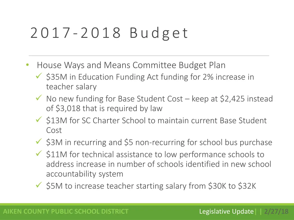 2017 2018 budget