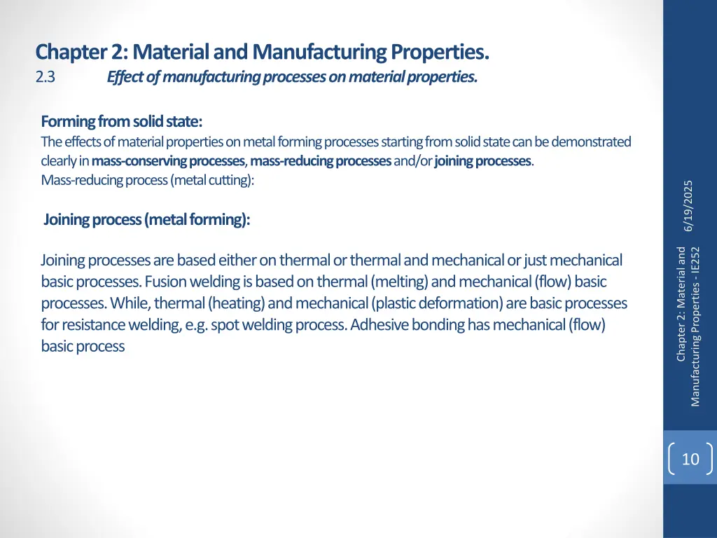 chapter 2 material and manufacturing properties 8