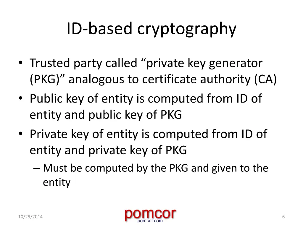 id based cryptography