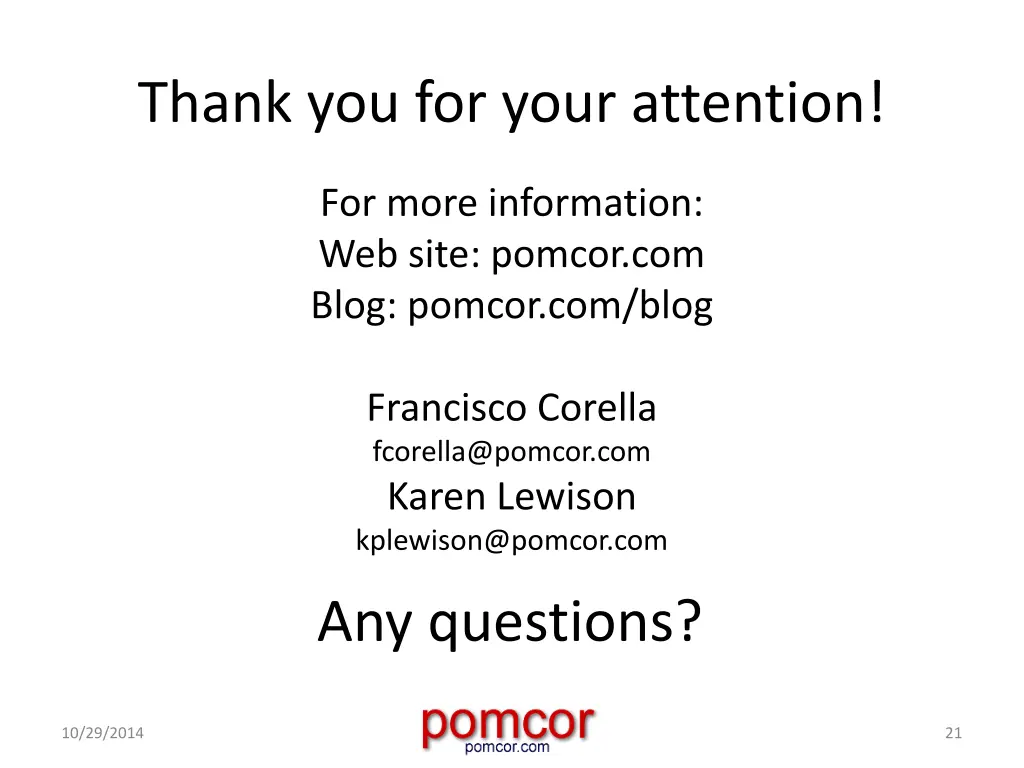 thank you for your attention
