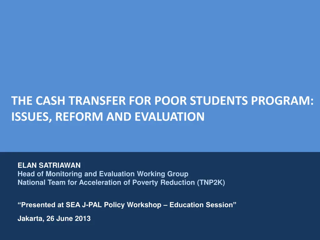 the cash transfer for poor students program