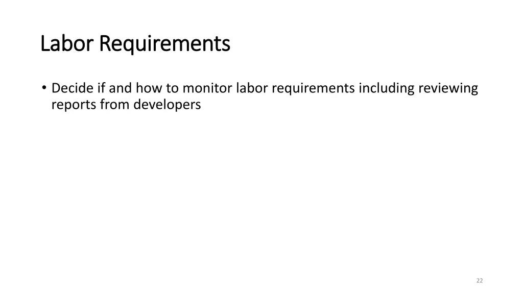 labor requirements labor requirements