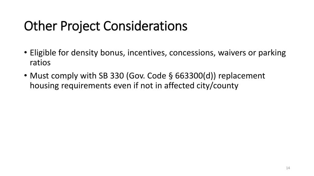 other project considerations other project