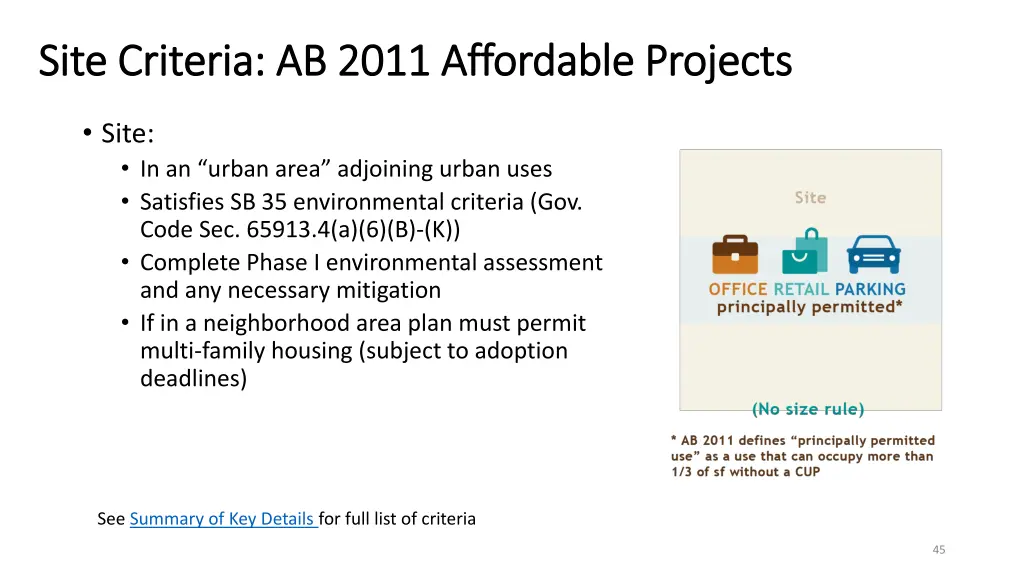 site criteria ab 2011 affordable projects site