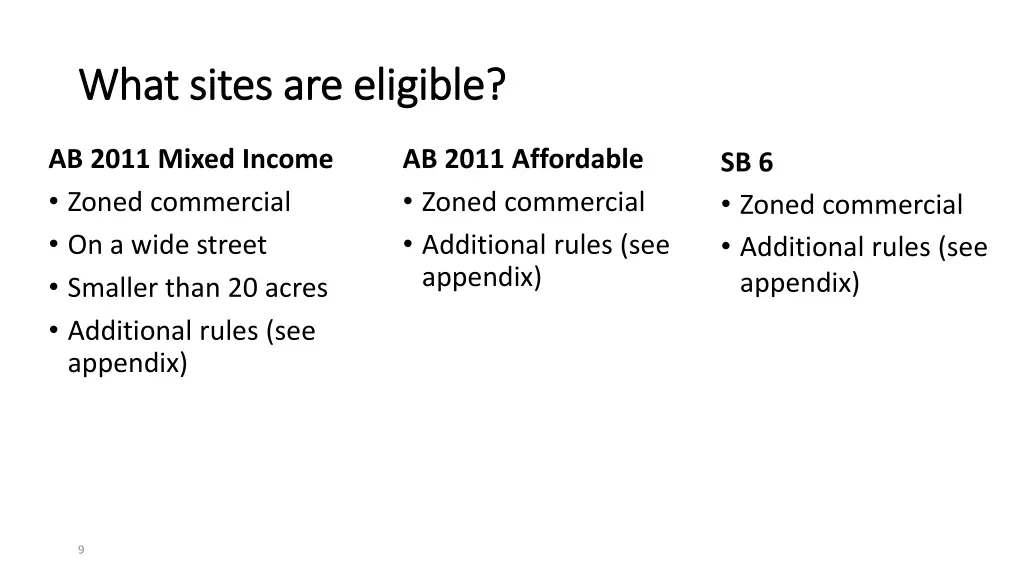 what sites are eligible what sites are eligible