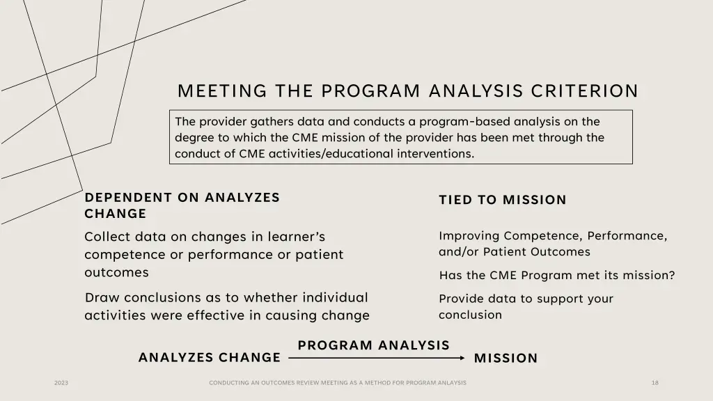meeting the program analysis criterion