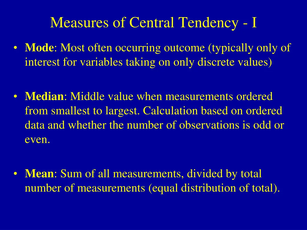 measures of central tendency i