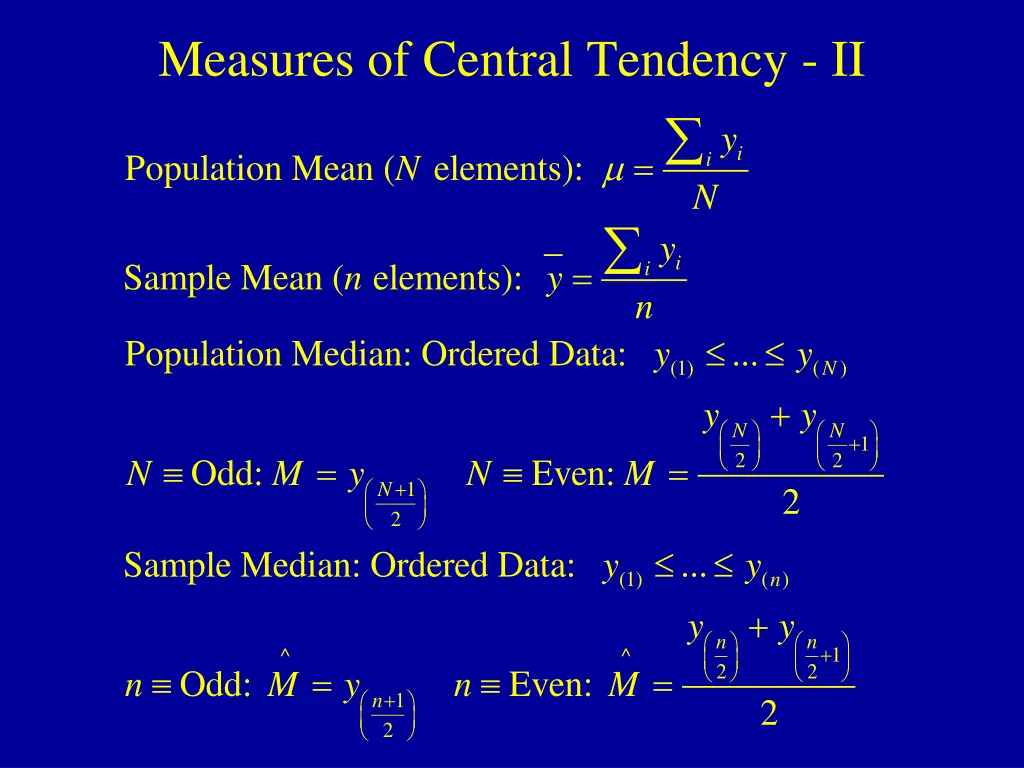 measures of central tendency ii