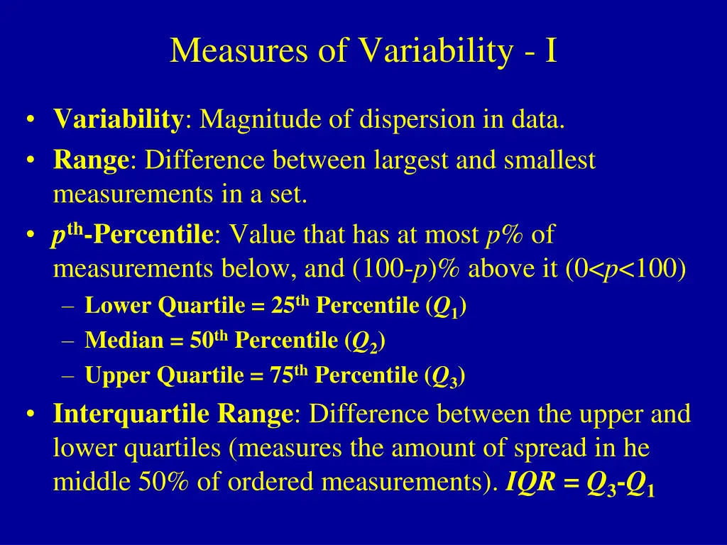 measures of variability i