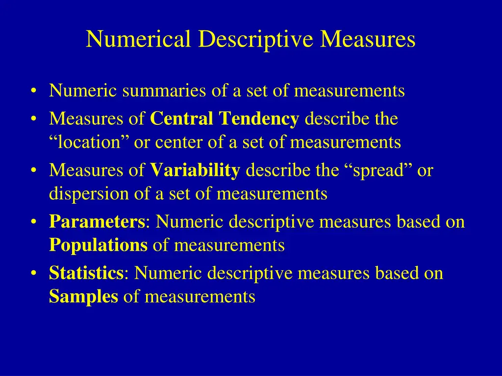 numerical descriptive measures