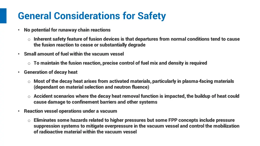 general considerations for safety