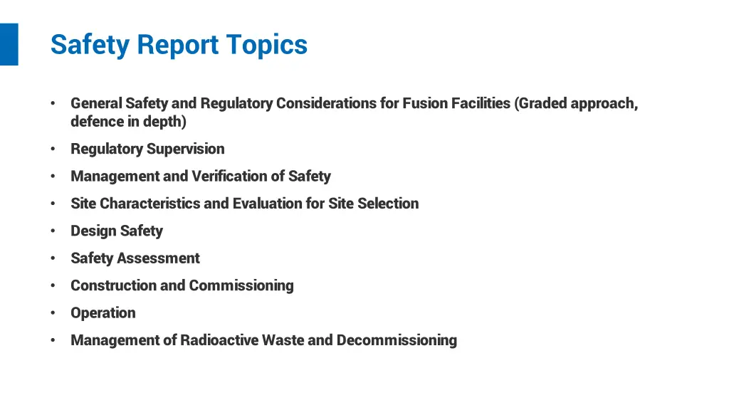 safety report topics