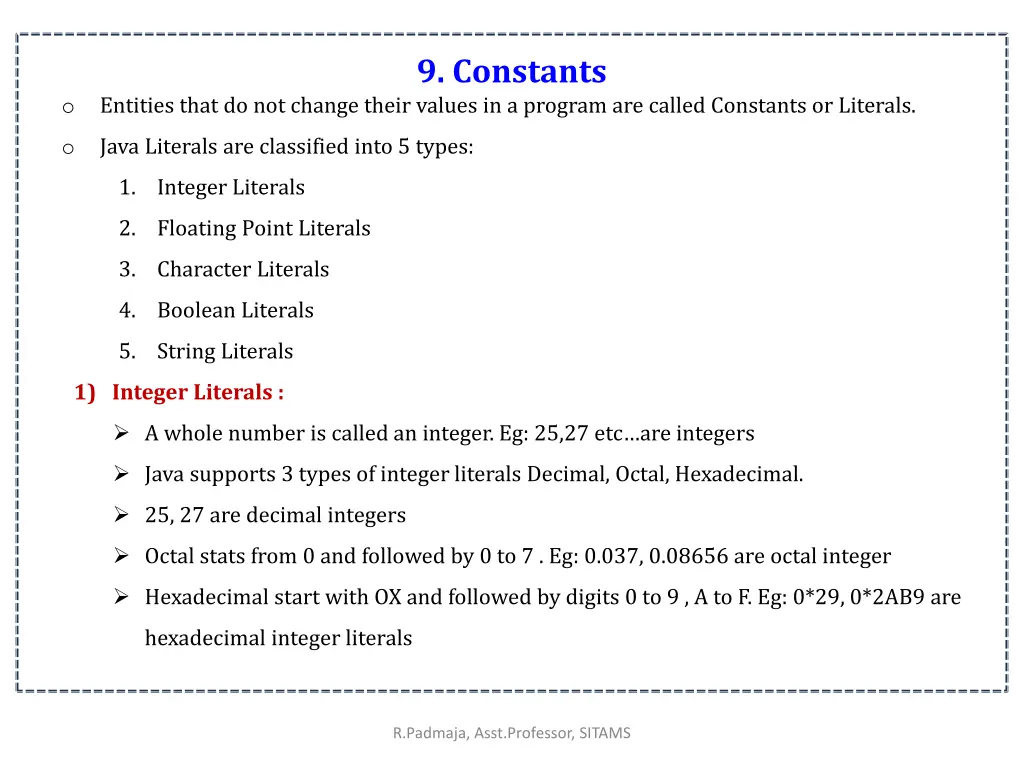 9 constants