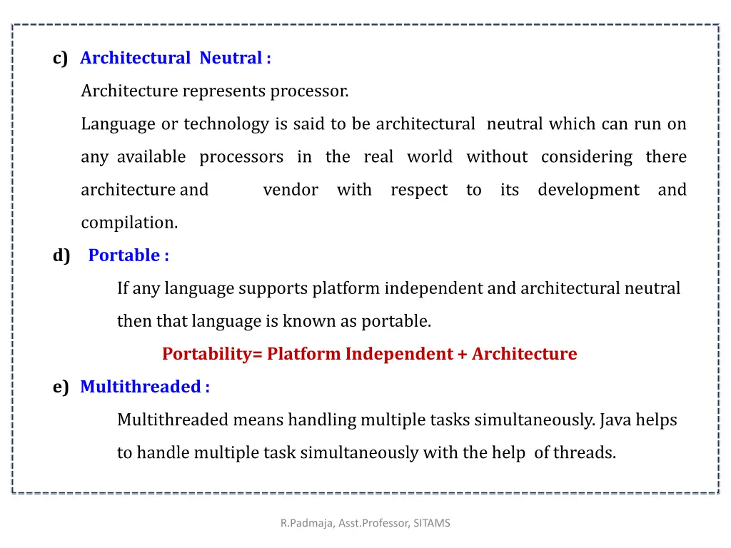 c architectural neutral