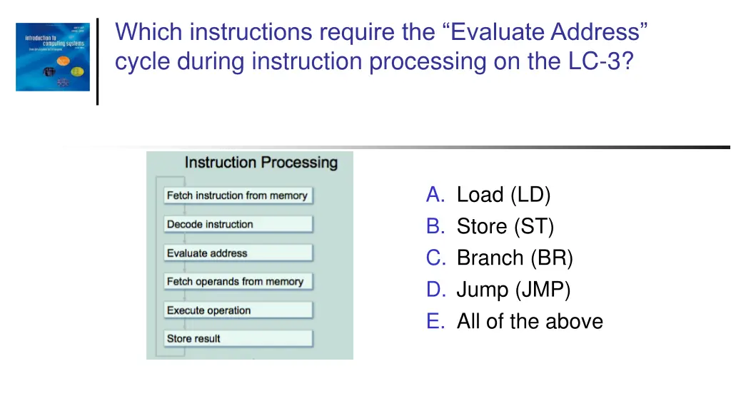 which instructions require the evaluate address