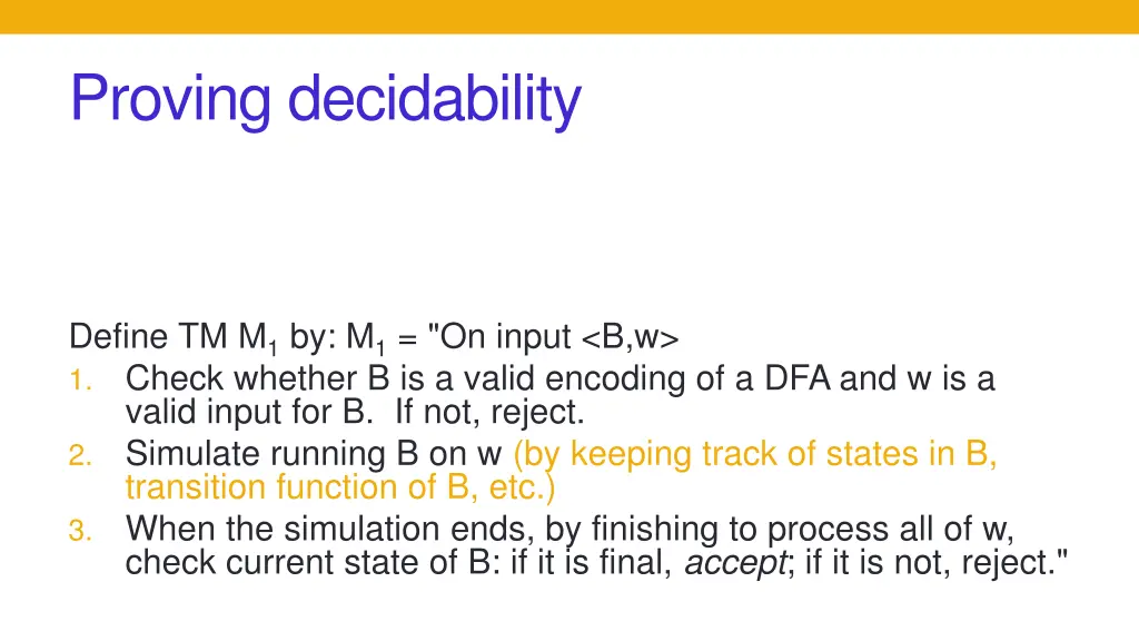 proving decidability 1