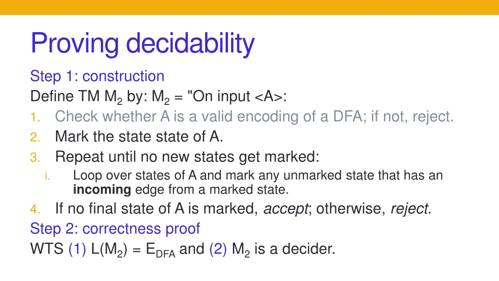proving decidability 6