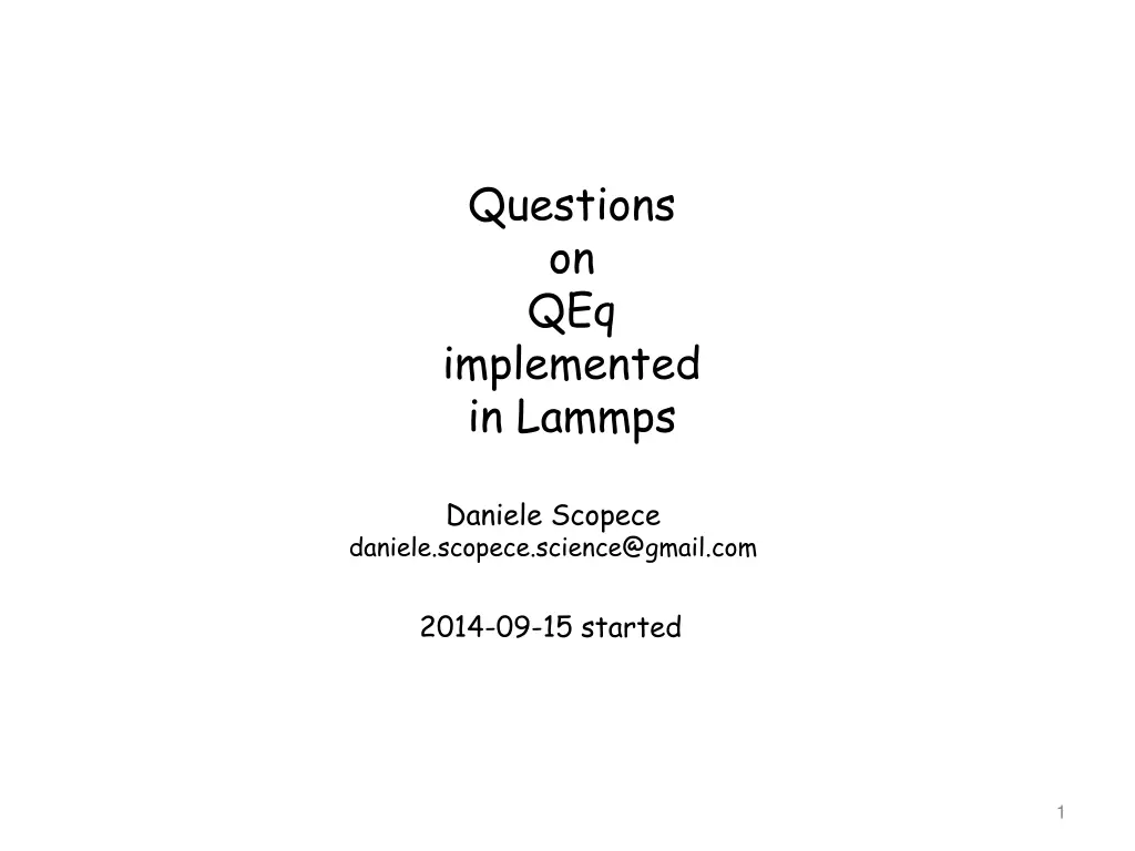 questions on qeq implemented in lammps