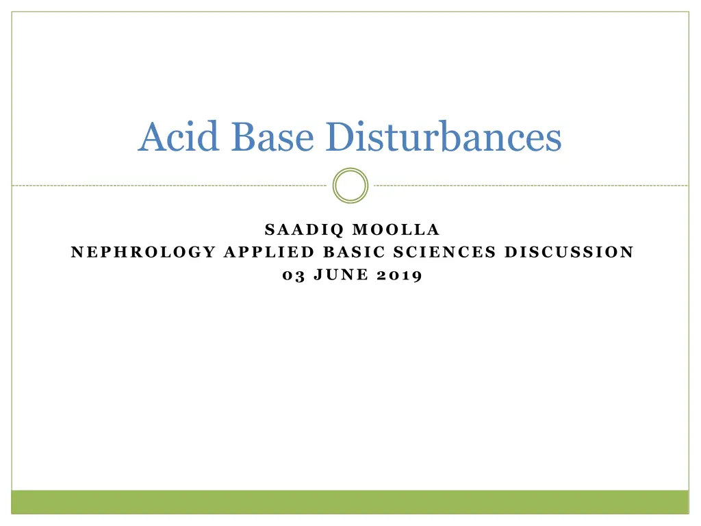 acid base disturbances