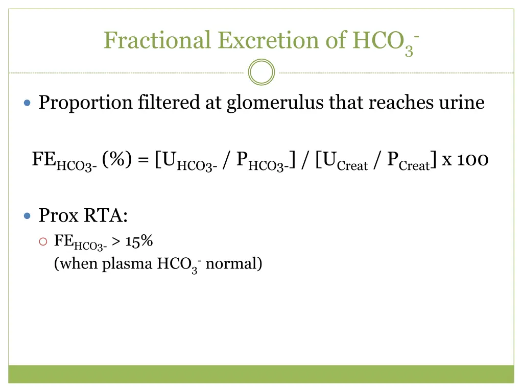 fractional excretion of hco 3