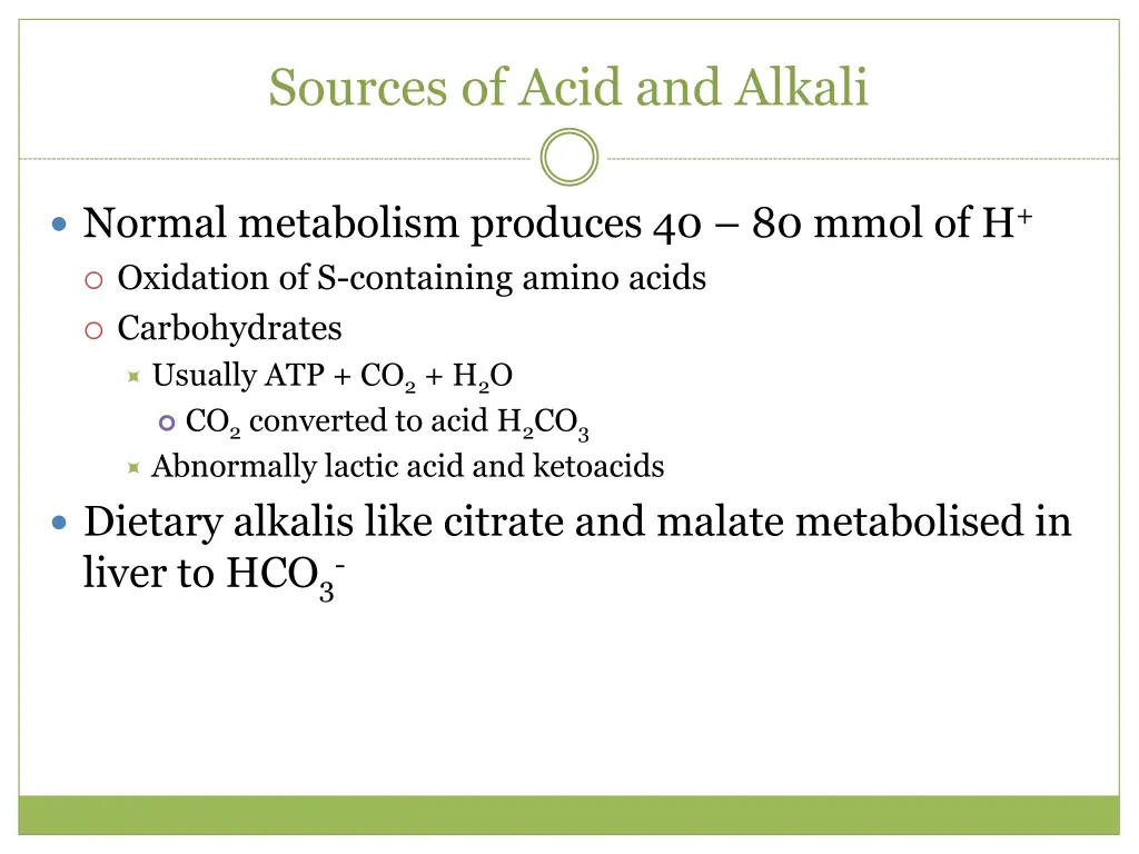 sources of acid and alkali