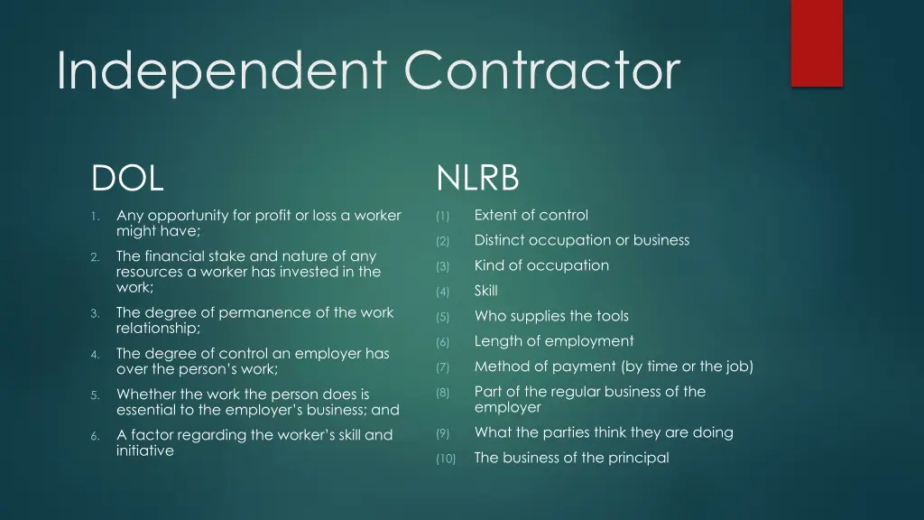 independent contractor