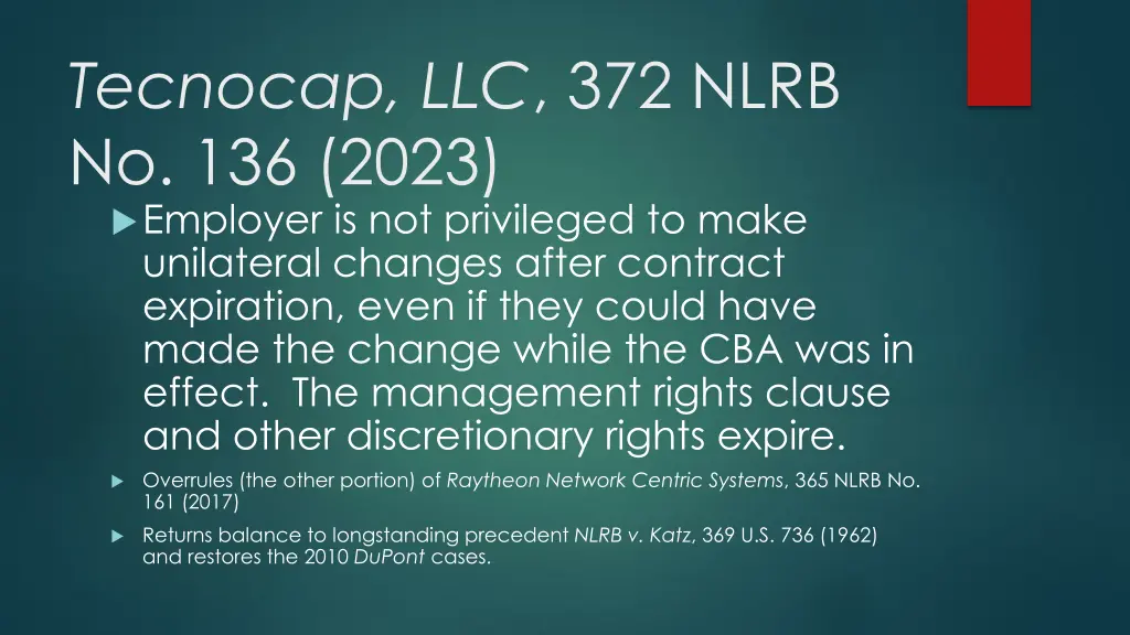 tecnocap llc 372 nlrb no 136 2023 employer